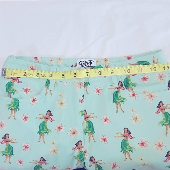 Bondi Party Pants Hula Girl Skinny Ankle Pants Green Size XS - Picture 16 of 16